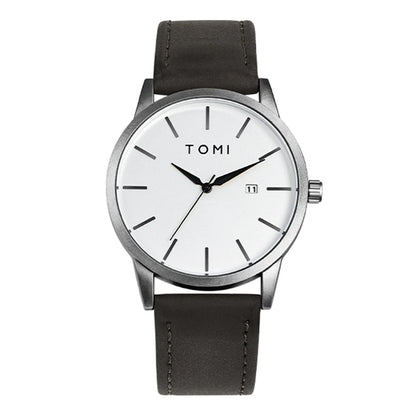 Relógio masculino da moda da marca TOMI luxuoso relógio de quartzo com design de mostrador de disco pequeno