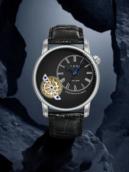 Tomi conjunto caixa de presente luxo e elegante relógio de quartzo masculino calendário de lazer pulseira dupla relógio de quartzo presente do festival