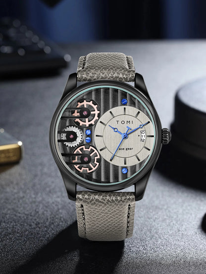 Relógio de quartzo de pulseira destacável TOMI masculino, conjunto combinado caixa presente, luxo e negócios simples, presente Festival