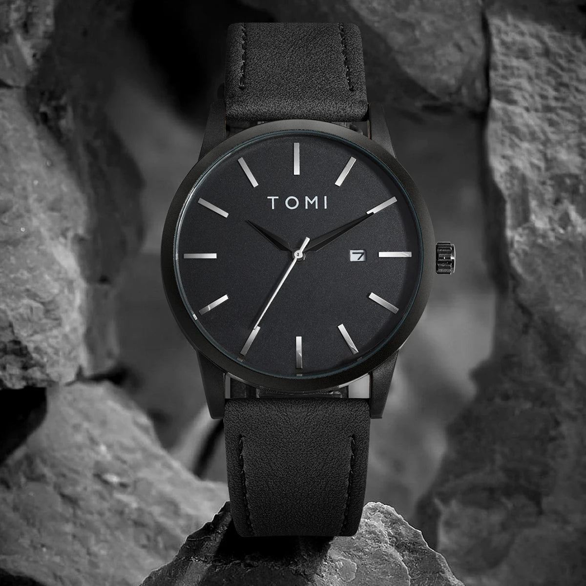 Venda quente tomi masculino 4 pçs caixa de presente conjunto relógio minimalista casual masculino relógio de quartzo gravata clipe manga fivela relógio presente relojes