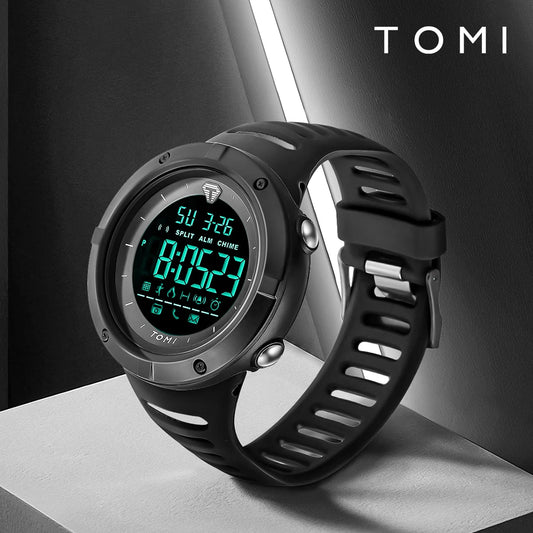 Relógio masculino TOMI Night Glow à prova d'água moda digital TPU material relógio esportivo