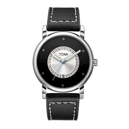 TOMI Relógio Masculino Minimalista Couro Preto Moda Minimalista Relógio de Quartzo Masculino Premium Business Quartz Watch
