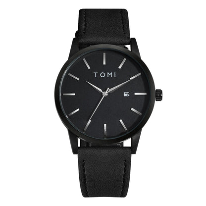 Relógio masculino da moda da marca TOMI luxuoso relógio de quartzo com design de mostrador de disco pequeno