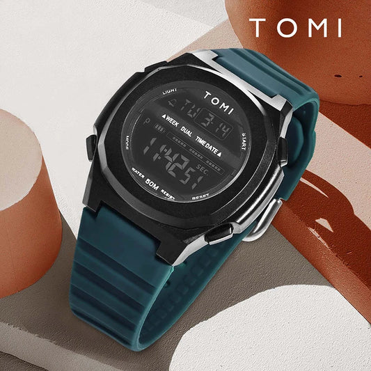 TOMI Moda Minimalista Relógio Digital Masculino e Feminino Data Esportes ao Ar Livre Relógio Eletrônico Estudante À Prova D 'Água