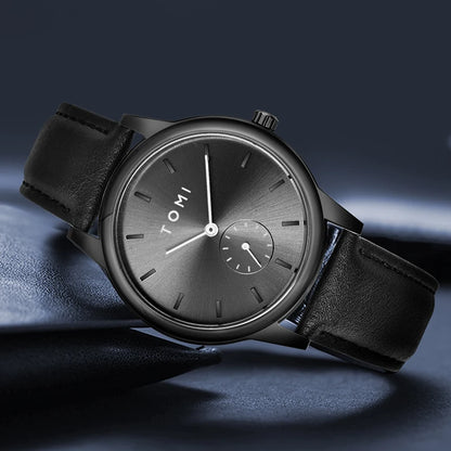 TOMI Fashion Masculino Relógio de quartzo com meio cinto de dois pinos casual e minimalista masculino