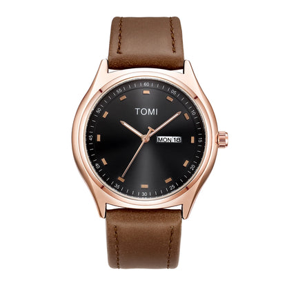 Tomi relógio masculino minimalista negócios casual relógio de quartzo masculino e feminino calendário elegante e versátil relógio de quartzo