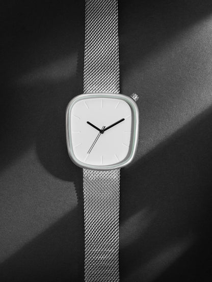 TOMI Relógio Minimalista Masculino Moda Versátil Relógio Quadrado Masculino e Feminino Escala Preto e Branco Relógio de Quartzo Premium