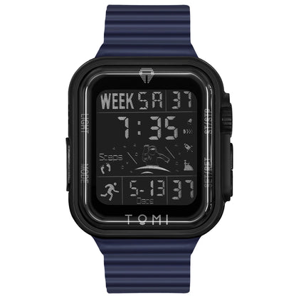 TOMI Pro Mens Smartwatch 1.86 '' AMOLED Tela Sensível Ao Toque Quadrado, Mostrador Obsidian, Data/Tempo/Semana Excluso Design Minimalista Elegante
