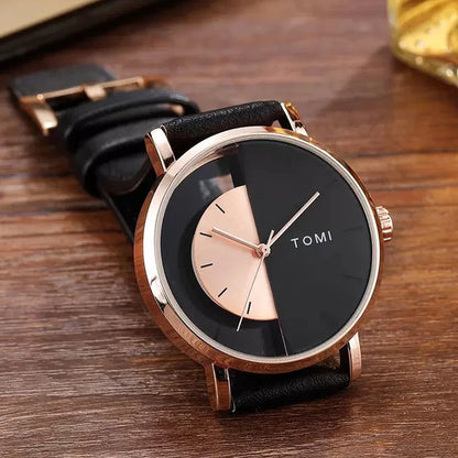 Relógio de quartzo com design oco simples da moda TOMI