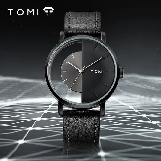 Relógio de quartzo com design oco simples da moda TOMI
