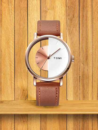 Relógio de quartzo com design oco simples da moda TOMI