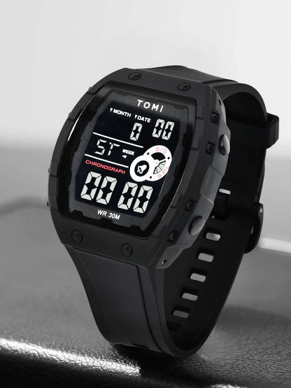 TOMI Esporte Masculino Multi funcional Relógio Esportivo Ao Ar Livre À Prova D 'Água Data Luminosa LED Digital Estudante Relógio Eletrônico