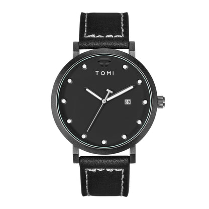 Tomi moda minimalista relógio masculino ao ar livre militar mostrador redondo relógio de quartzo de negócios masculino versátil retro relógio festival presente
