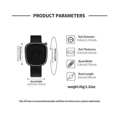 TOMI Relógio Minimalista Masculino Moda Versátil Relógio Quadrado Masculino e Feminino Escala Preto e Branco Relógio de Quartzo Premium