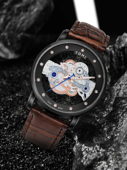TOMI Novo relógio popular de luxo casual masculino e feminino relógio de quartzo com diamante oco
