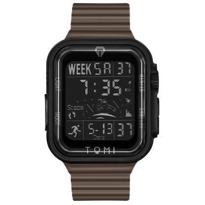 TOMI Pro Mens Smartwatch 1.86 '' AMOLED Tela Sensível Ao Toque Quadrado, Mostrador Obsidian, Data/Tempo/Semana Excluso Design Minimalista Elegante