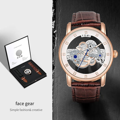 TOMI Novo relógio popular de luxo casual masculino e feminino relógio de quartzo com diamante oco