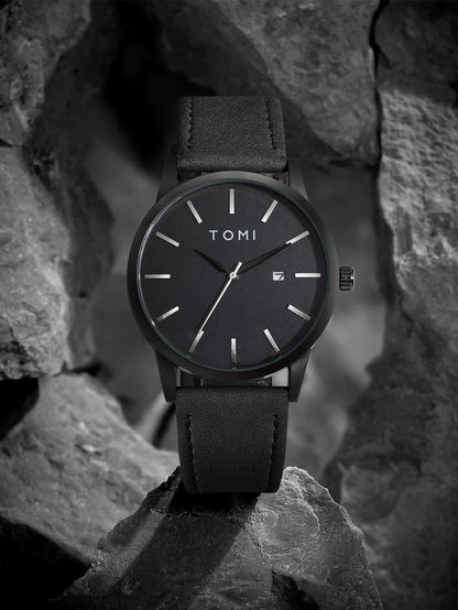 Venda quente tomi masculino 4 pçs caixa de presente conjunto relógio minimalista casual masculino relógio de quartzo gravata clipe manga fivela relógio presente relojes