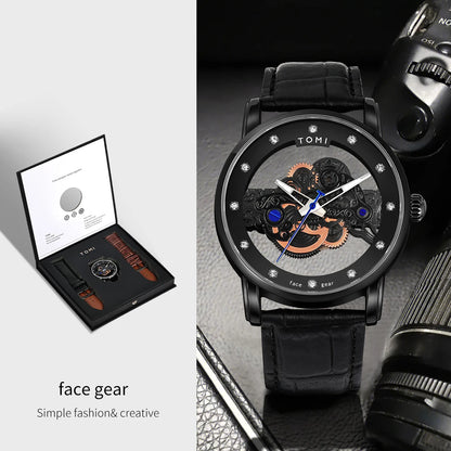TOMI Novo relógio popular de luxo casual masculino e feminino relógio de quartzo com diamante oco