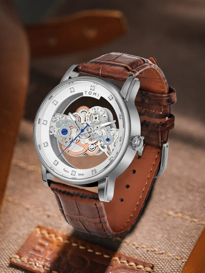 TOMI Novo relógio popular de luxo casual masculino e feminino relógio de quartzo com diamante oco