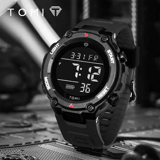 TOMI Relógio Digital Tático Militar Verde Preto 4 Botões Modos Esportivos À Prova de Choque À Prova D 'Água Caminhadas Ao Ar Livre