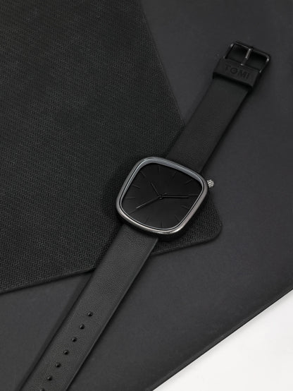 TOMI Relógio Minimalista Masculino Moda Versátil Relógio Quadrado Masculino e Feminino Escala Preto e Branco Relógio de Quartzo Premium