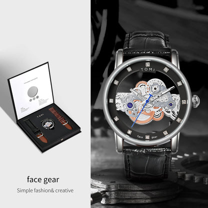 TOMI Novo relógio popular de luxo casual masculino e feminino relógio de quartzo com diamante oco