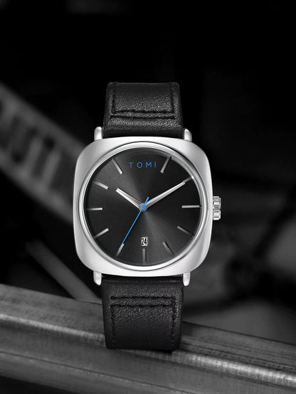 Tomi 2 pçs masculino casual moda relógio óculos conjunto de presente clássico simples caso quadrado relógio de quartzo masculino conjunto de presente reloj