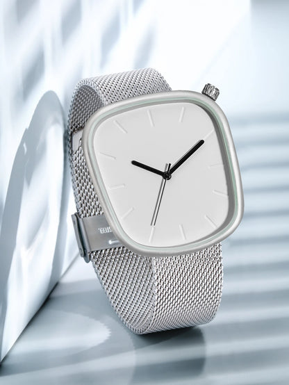 TOMI Relógio Minimalista Masculino Moda Versátil Relógio Quadrado Masculino e Feminino Escala Preto e Branco Relógio de Quartzo Premium