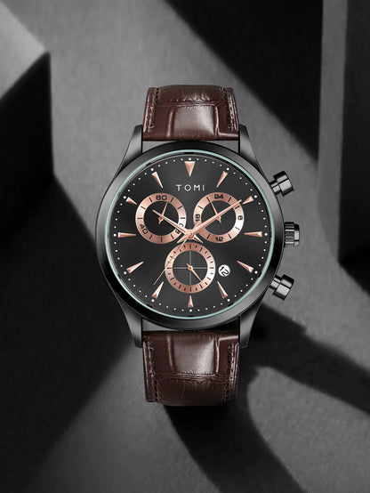 Tomi 4 pçs conjunto de luxo negócios masculino relógio quartzo casual moda versátil relógio abotoaduras masculino gravata clipe relógio festival presente
