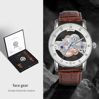 TOMI Novo relógio popular de luxo casual masculino e feminino relógio de quartzo com diamante oco