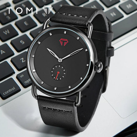 Tomi moda masculina relógio minimalista clássico mostrador redondo relógio de quartzo masculino versátil relógio de alta qualidade reloj festival presente