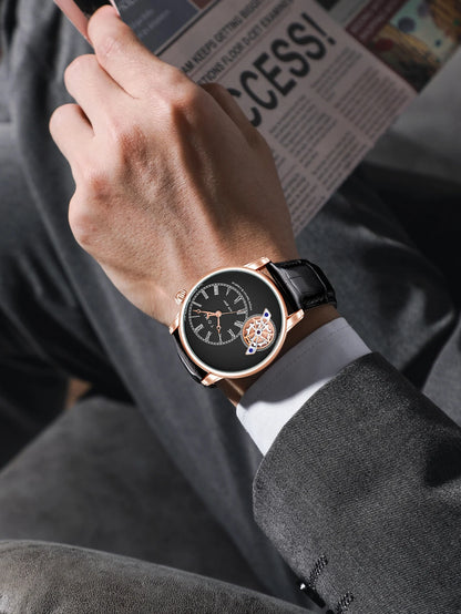 Tomi conjunto caixa de presente luxo e elegante relógio de quartzo masculino calendário de lazer pulseira dupla relógio de quartzo presente do festival