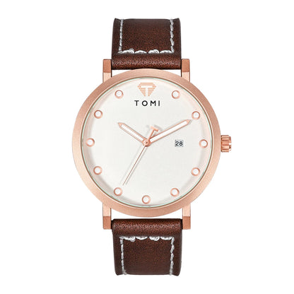 Tomi moda minimalista relógio masculino ao ar livre militar mostrador redondo relógio de quartzo de negócios masculino versátil retro relógio festival presente