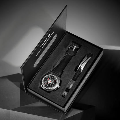 Tomi 2024 novo 2 pçs relógio masculino pulseira presente conjunto de luxo negócios versátil calendário relógio quartzo masculino e relógio presente reloj