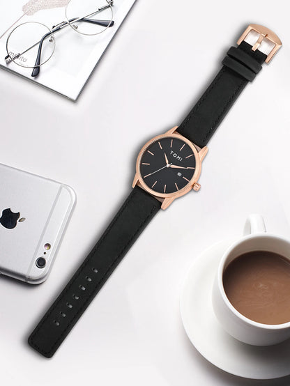 Relógio masculino da moda da marca TOMI luxuoso relógio de quartzo com design de mostrador de disco pequeno