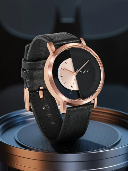 Relógio de quartzo com design oco simples da moda TOMI
