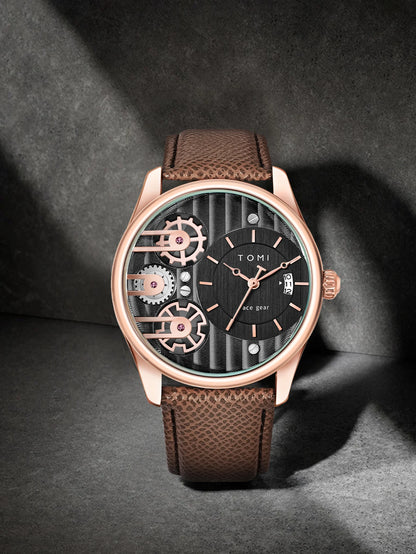 Relógio de quartzo de pulseira destacável TOMI masculino, conjunto combinado caixa presente, luxo e negócios simples, presente Festival