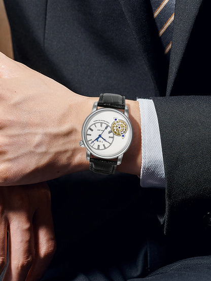 Tomi conjunto caixa de presente luxo e elegante relógio de quartzo masculino calendário de lazer pulseira dupla relógio de quartzo presente do festival