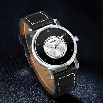 TOMI Relógio Masculino Minimalista Couro Preto Moda Minimalista Relógio de Quartzo Masculino Premium Business Quartz Watch