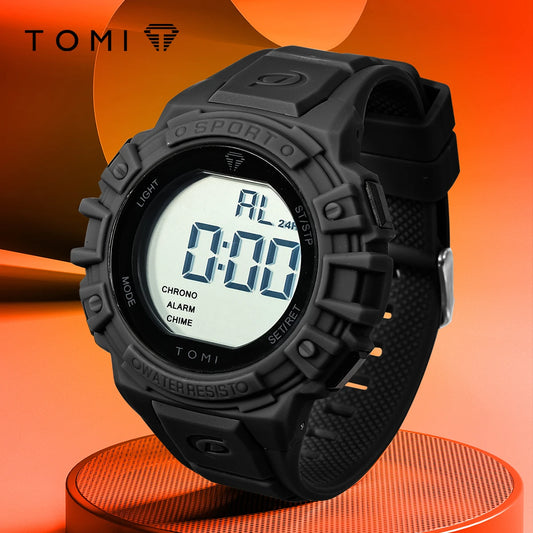 TOMI-Relógio Eletrônico Digital Minimalista Masculino, Multi Funcional, Impermeável, Ao Ar Livre, Militar, Esportes