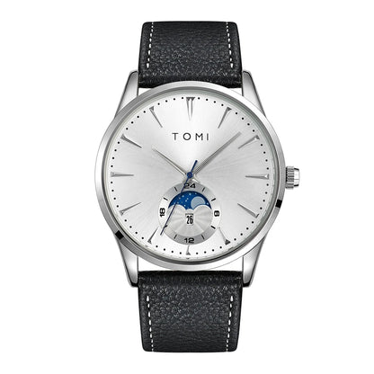 TOMI Homens Luxo Pulseira de Couro Relógio Negócios e Lazer Grande Mostrador Calendário Homens Relógio de Quartzo Relogio masculino