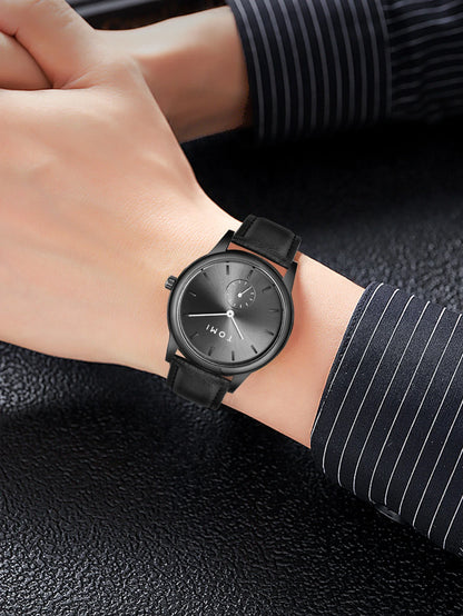 TOMI Fashion Masculino Relógio de quartzo com meio cinto de dois pinos casual e minimalista masculino